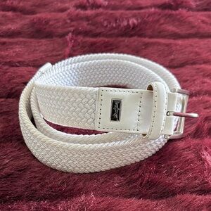 Greg Norman Collection White Braided Belt